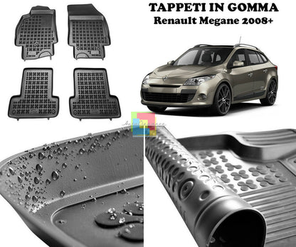 RENAULT MEGANE 2008-2016 TAPPETINI AUTO GOMMA - TAPPETI TOP QUALITA -1-