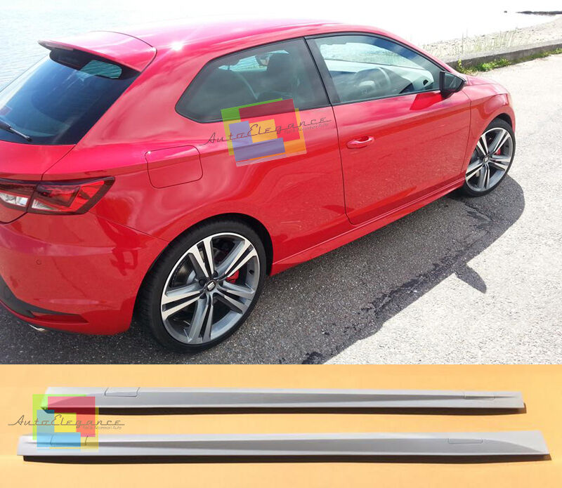 SEAT LEON 5F 2012+ 3 DOOR SIDE SKIRTS SPORTY LOOK UNDER DOOR SPOILER