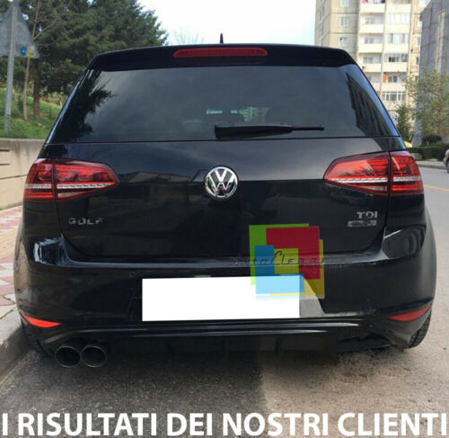 DIFFUSORE SOTTO PARAURTI POSTERIORE VW GOLF 7 2012-2016 IN ABS TUNING DOPPIO SX