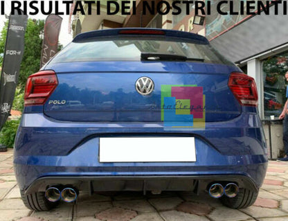 DIFFUSORE ABS RLINE PER VW POLO AW1 2017+ SOTTO PARAURTI POSTERIORE -.