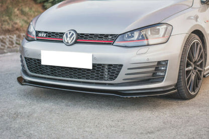 LIP SPOILER UNDER FRONT BUMPER VW GOLF 7 GTI ABS GLOSSY BLACK SPLITTER .-
