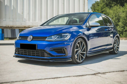 LIP UNDER FRONT BUMPER VW GOLF 7.5 R RLINE 2017-2019 ABS BLACK SPLITTER 