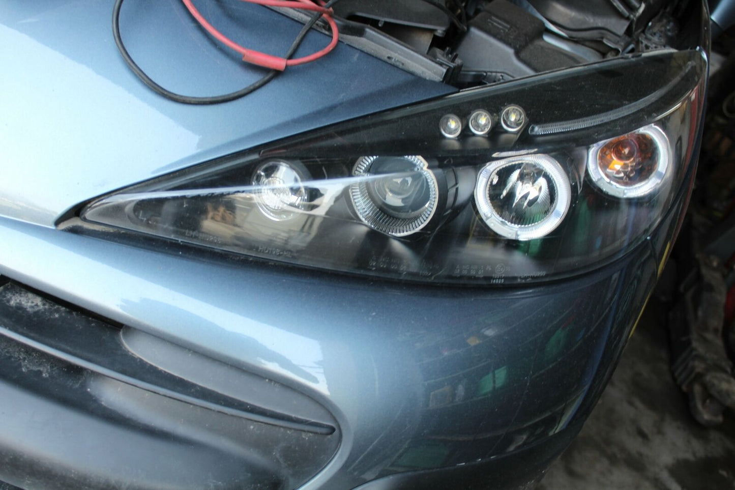 PEUGEOT 207 2006-2012 FARI ANTERIORI NERI LENTICOLARI ANGEL EYES