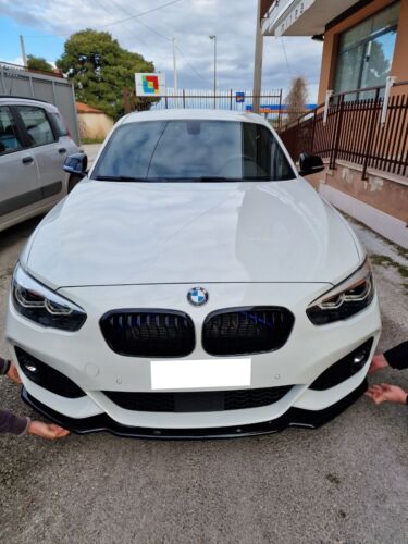 BUMPER SPLITTER FOR BMW 1 SERIES F20 F21 2015-2019 M SPORT GLOSS BLACK 