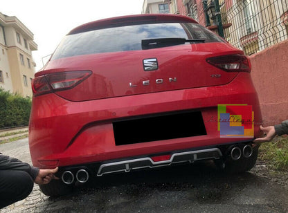 SEAT LEON 5F SOTTO PARAURTI POSTERIORE DIFFUSORE QUATTRO TERMINALI ABS -