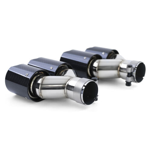 TERMINALE DI SCARICO TONDO DOPPIA USCITA 76 Mm AUTO CI-01 INGRESSO 33>50mm EVOKE IN ACCIAIO CROMATO FINALINO ESTETICO - Foto 13