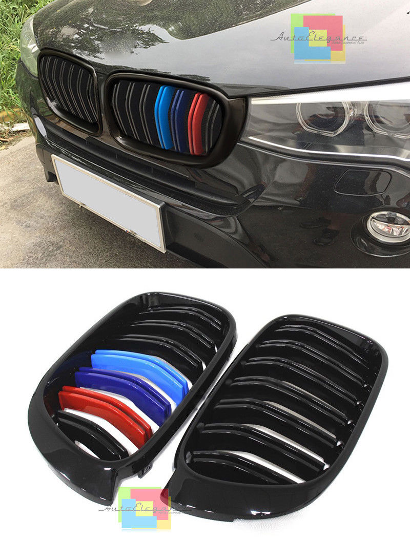 BMW X3 F25 2014+ GRIGLIA ANTERIORE NERA DOPPIA FASCIA - MASCHERINA 3 COLORI M AUTOELEGANCERICAMBI