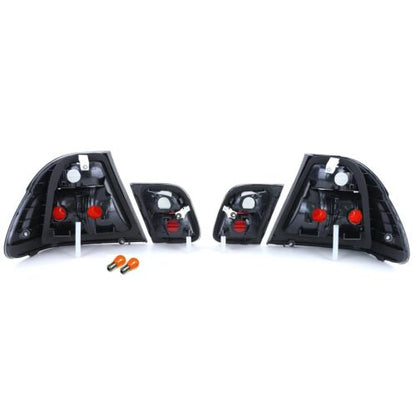 Crystal Black Smoke Clear Glass Rear Lights Fit For BMW E46 Sedan 98-01