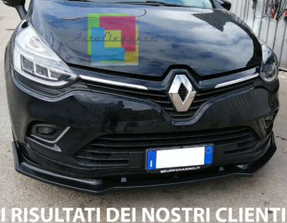 RENAULT CLIO 4 12-18 ABS FRONT BUMPER BLADE SPLITTER RS LOOK BLACK