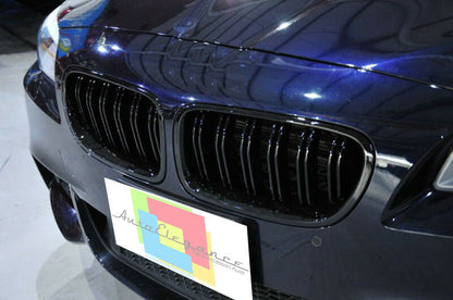 MASCHERINE DOPPIA STRISCIA - BMW SERIE 5 F10 F11 2010+ GRIGLIE ANTERIORI NERE M5