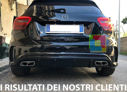 MERCEDES CLASSE A W176 2012-2018 DIFFUSORE POSTERIORE NERO LOOK AMG A45 ABS