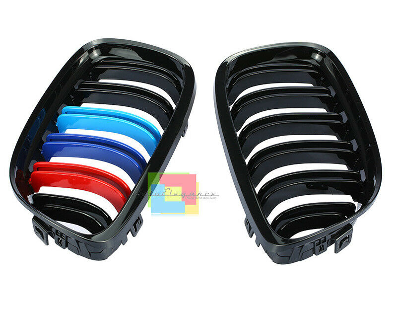 GRIGLIA ANTERIORE PER BMW SERIE 3 E90 E91 2008-2011 LCI DOPPIA LAMA 3 COLORI