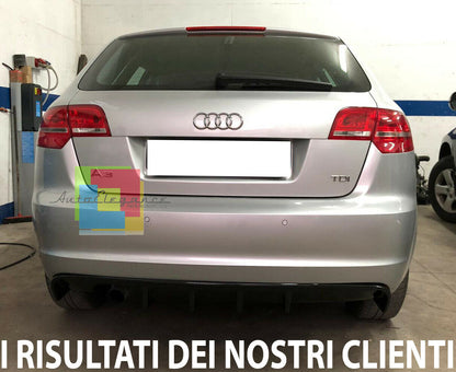 DIFFUSORE PER AUDI A3 S3 8P SPORTBACK 3 PORTE 08-12 SOTTO PARAURTI RS3 ABS NERO