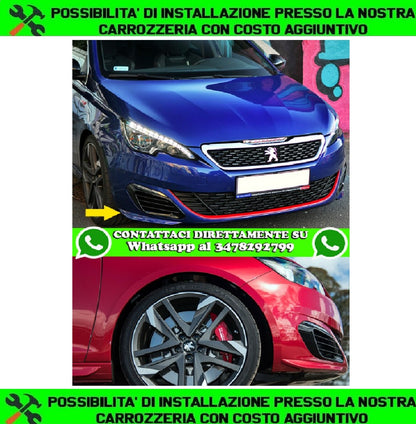 PEUGEOT 308 II 2013+ BAFFI SOTTO PARAURTI ANTERIORE GTI LINE LOOK