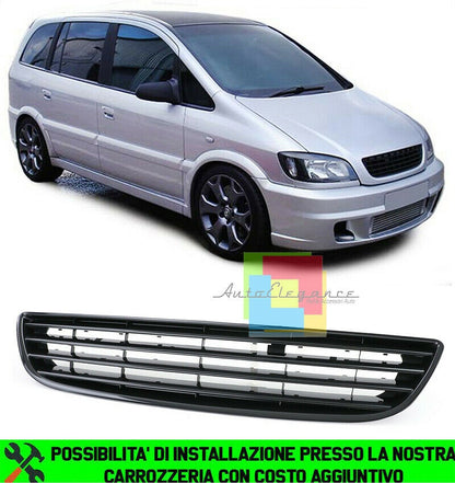 FRONT GRILLE OPEL ZAFIRA A 1999-2005 BLACK NO LOGO CALANDRA