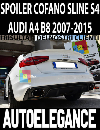 SPOILER POSTERIORE SUL COFANO S4 PER AUDI A4 B8 8K 2008-2014 BERLINA IN ABS -.