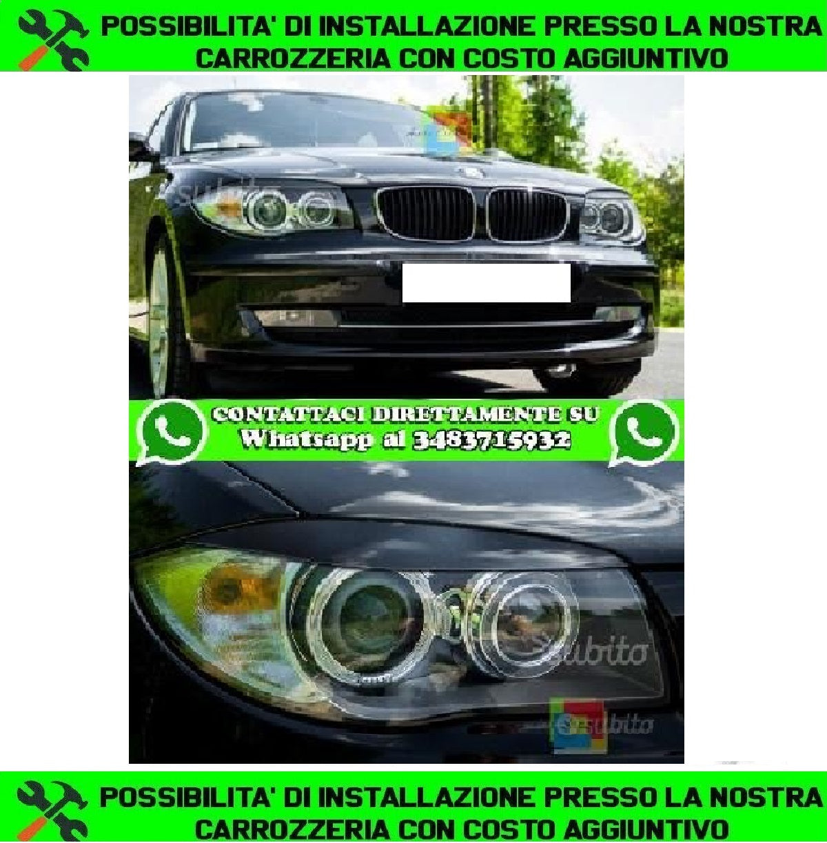 BMW 1 E81 / E82 / E87 / E88 2004-2010 PALPEBRE FARI AUTOELEGANCERICAMBI