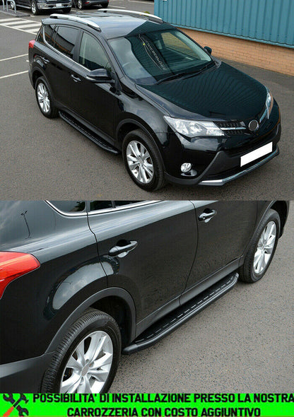 PEDANE LATERALI TOYOTA RAV4 RAV-4 2013-2018 SOTTO PORTA ANTISCIVOLO NERO - NEW