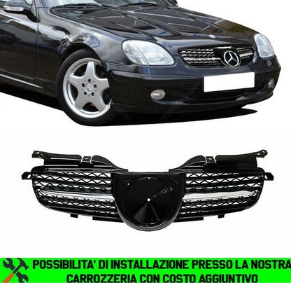 MERCEDES SLK R170 96-04 GRIGLIA ANTERIORE NERO PROFILO CROMATO LOOK AMG