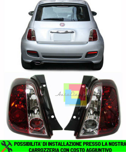 REAR LIGHTS FIAT 500 2007+ RED SMOKE SPORTY LOOK