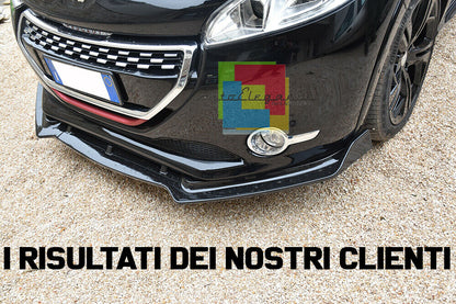 LAMA SOTTO PARAURTI ANTERIORE PEUGEOT 208 ABS LOOK SPORTIVO NERO LIP SPOILER