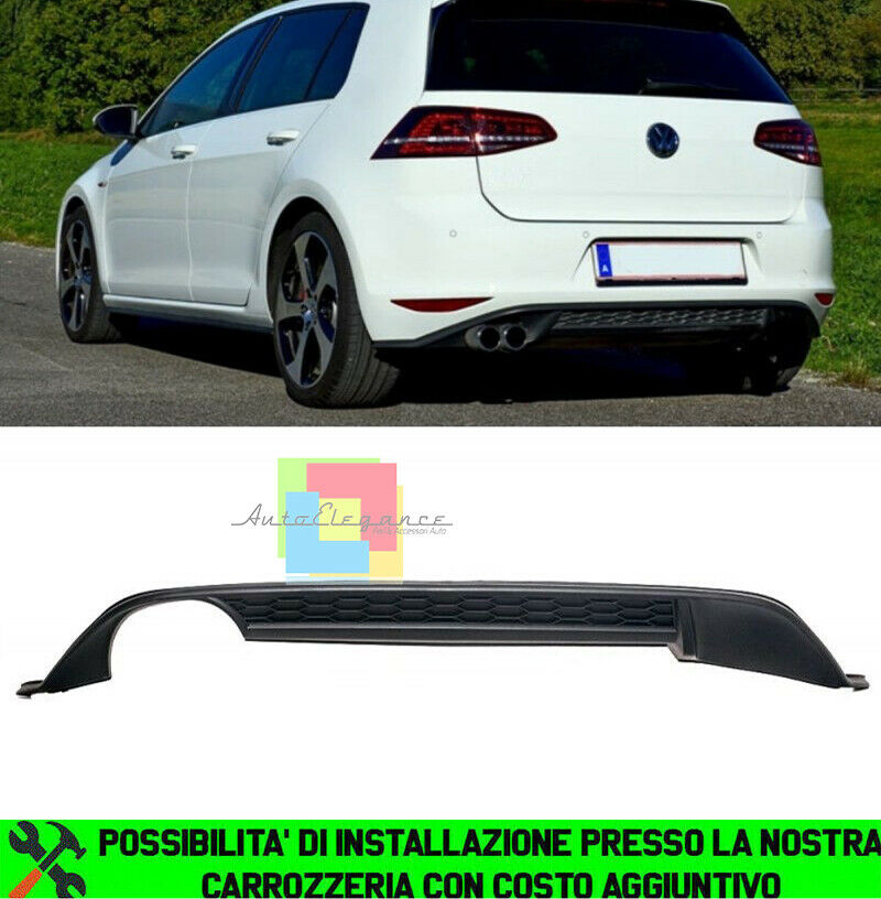 DIFFUSORE POSTERIORE GTI SOTTO PARAURTI VW GOLF 7 MK7 2012-2017 ABS ESTRATTORE