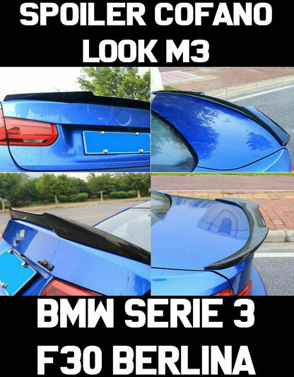 SPOILER POSTERIORE SUL COFANO M3 PER BMW SERIE 3 F30 BERLINA IN ABS - PLASTIC -.