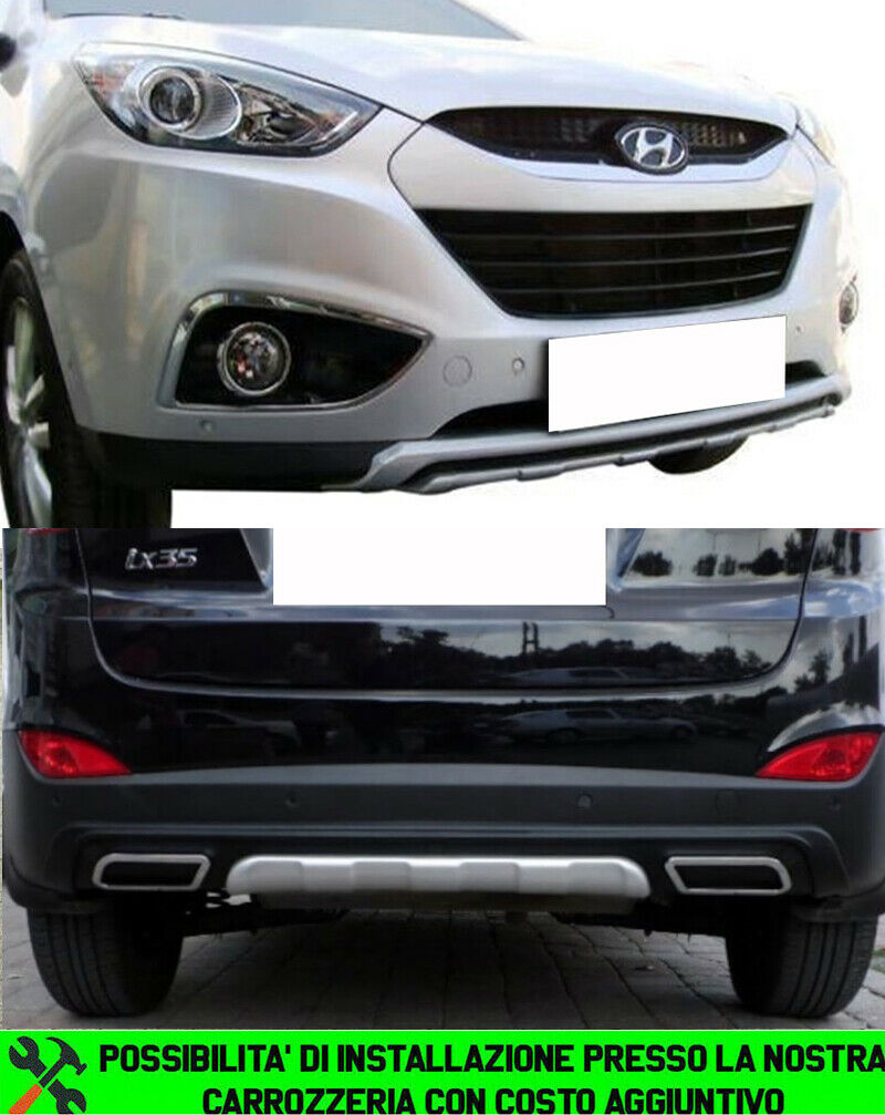 SPOILER SOTTO PARAURTI ANTERIORE + POSTERIORE PER HYUNDAI IX35 2009-2015 IN ABS