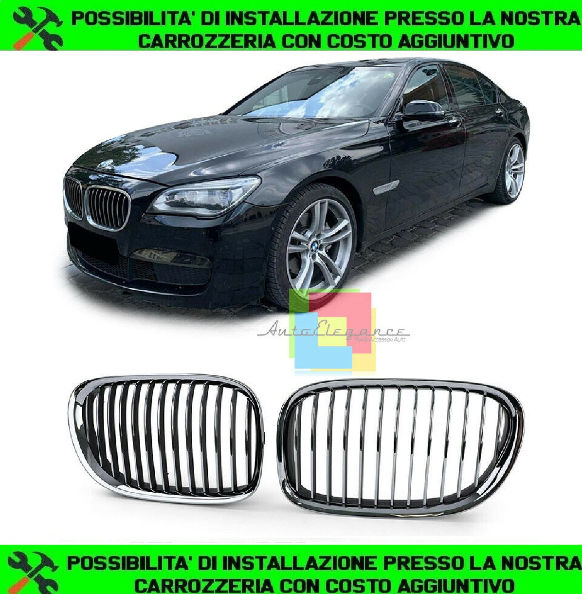 GRIGLIA ANTERIORE BMW SERIE 7 F01 F02 F03 F04 CALANDRA CROMATA DESIGN M