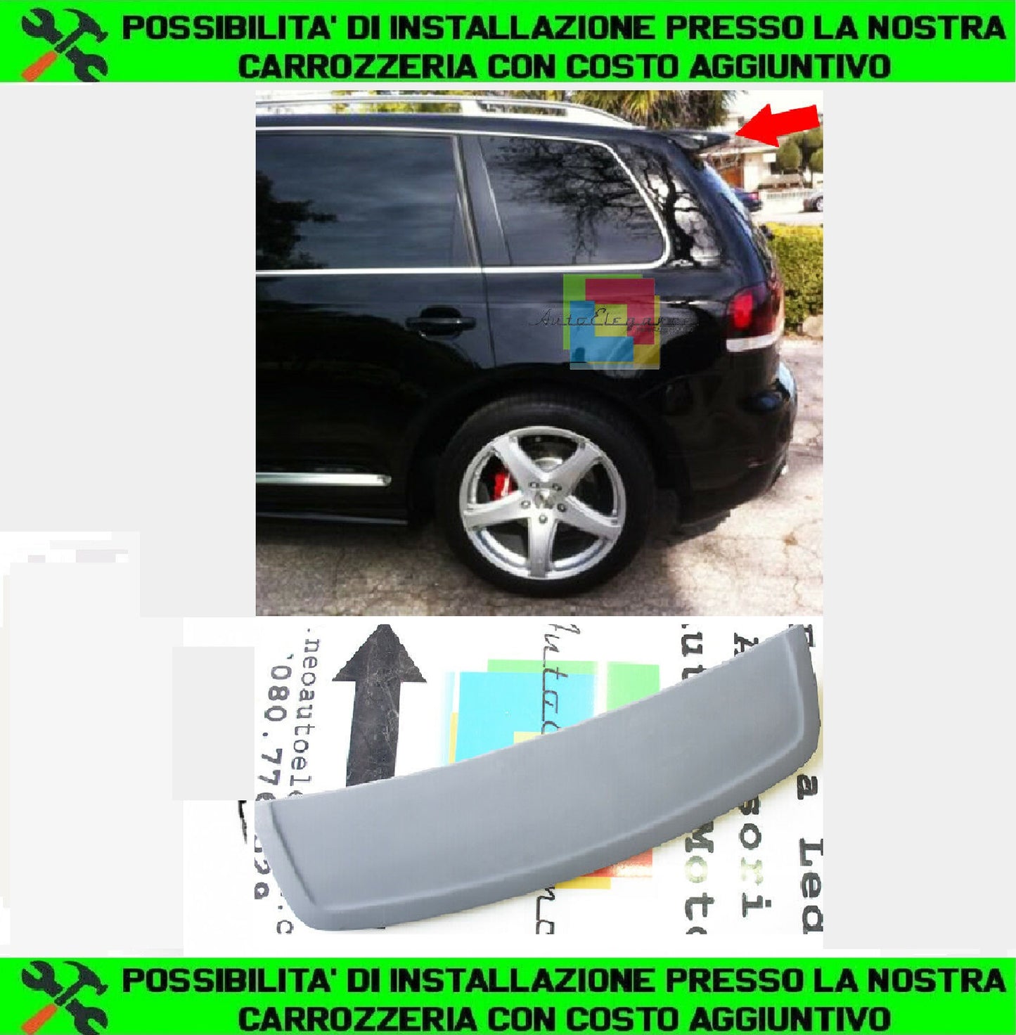 VW TOUAREG 2006-2010 FACELIFT SPOILER POSTERIORE SUL TETTO LOOK RLINE R50
