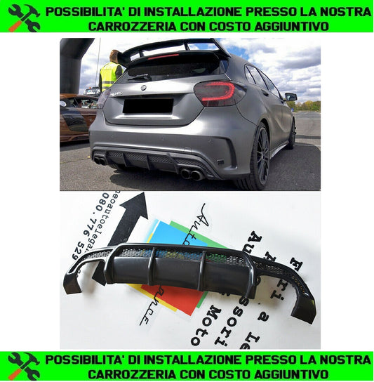 MERCEDES A-CLASS W176 2012 TO 2018 AMG LOOK REAR DIFFUSER ABS