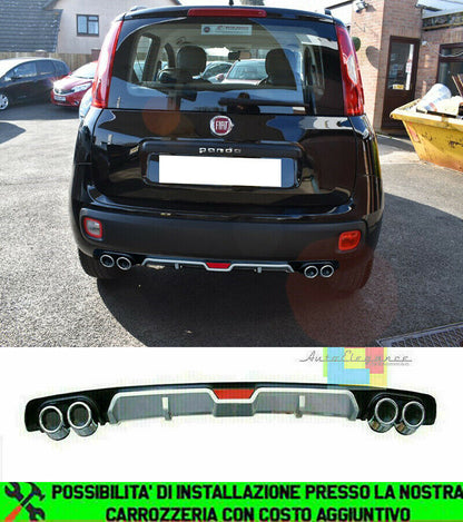 FIAT PANDA 2012+ DIFFUSORE POSTERIORE SOTTO PARAURTI QUATTRO TERMINALI ABS