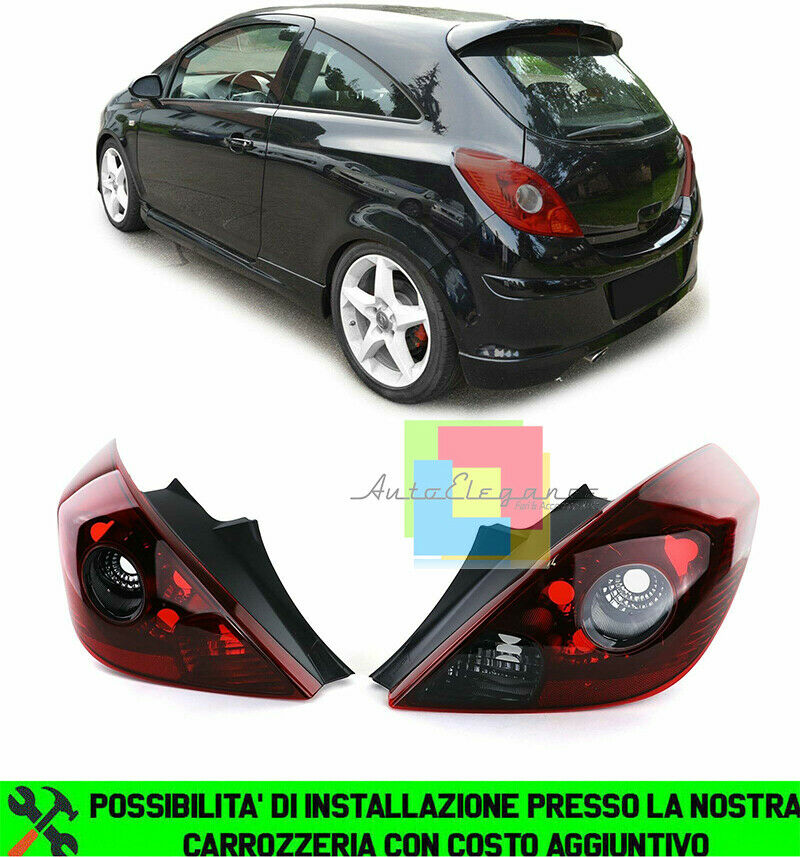 REAR LIGHTS OPEL CORSA D 3 DOORS RED SMOKE SPORTY LOOK