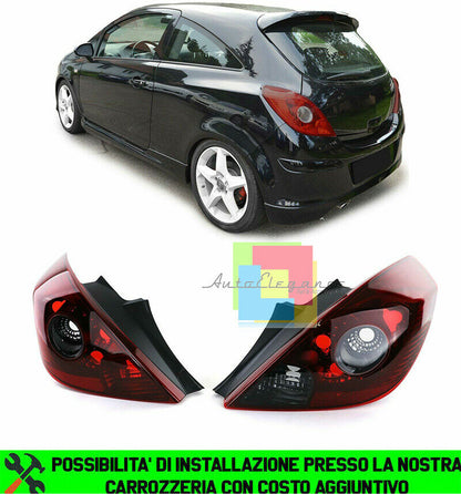 REAR LIGHTS OPEL CORSA D 3 DOORS RED SMOKE SPORTY LOOK
