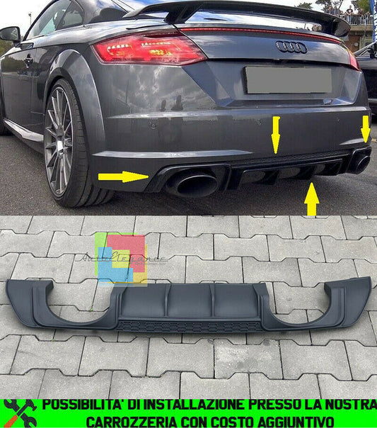 SOTTO PARAURTI DIFFUSORE POSTERIORE AUDI TT FV DAL 2015+ PARAURTI SLINE - RSTT