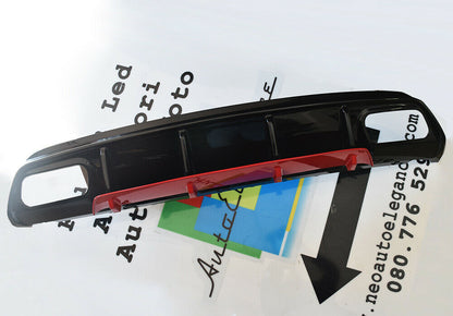 MERCEDES A-CLASS W176 2012-2018 BLACK DIFFUSER RED PROFILE AMG A45 LOOK .-