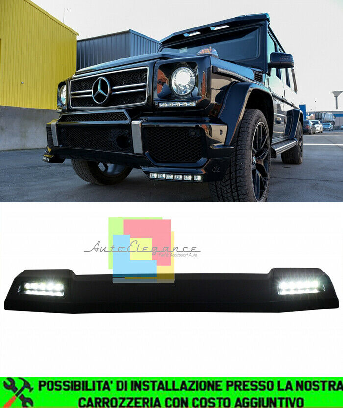 SPOILER ANTERIORE TETTO PER MERCEDES G W463 DESIGN AMG LUCI LED SUPPLEMENTARI