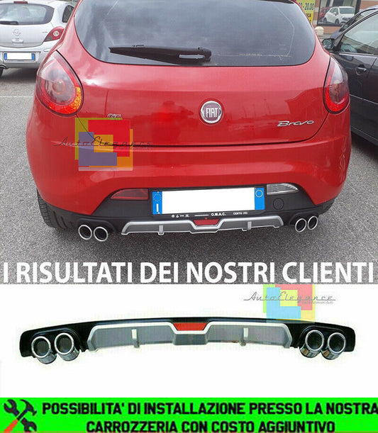 FIAT BRAVO II 2006-2016 DIFFUSORE POSTERIORE SOTTO PARAURTI QUATTRO TERMINALI