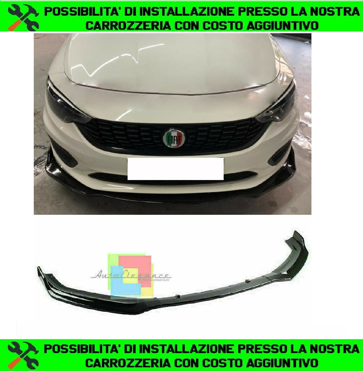 LAMA SOTTO PARAURTI ANTERIORE FIAT TIPO ABS SPORTIVO NERO LIP SPOILER