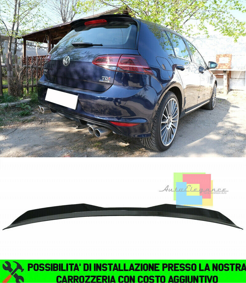 VW GOLF 7 / 7.5 2012-2020 SPOILER TETTO POSTERIORE AGGIUNTIVO GTI LOOK ABS NERO