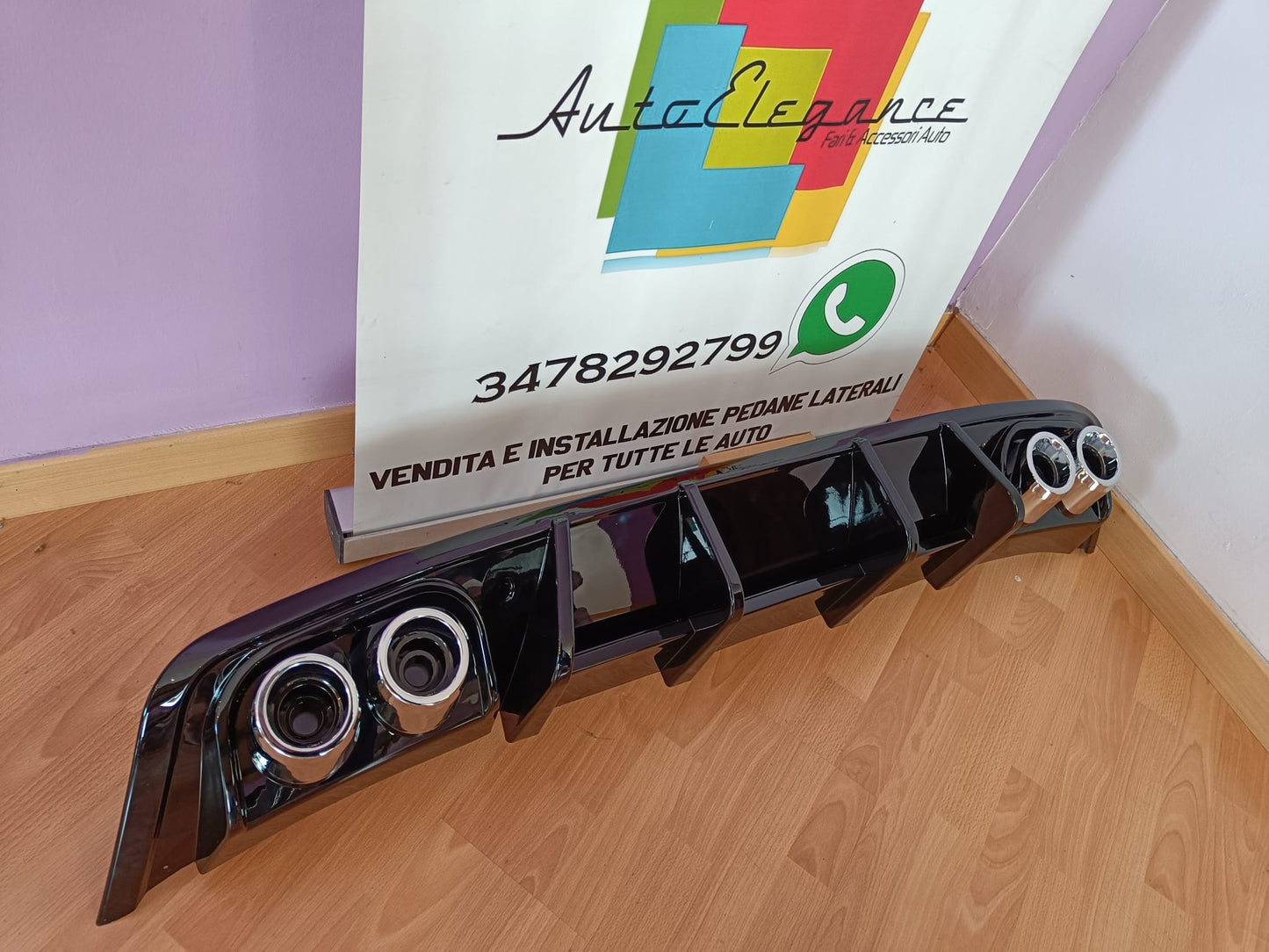 SEAT IBIZA 6J SOTTO PARAURTI POSTERIORE DIFFUSORE QUATTRO TERMINALI ABS 0283