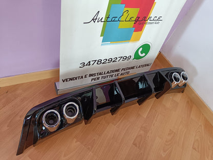 SEAT IBIZA 6J SOTTO PARAURTI POSTERIORE DIFFUSORE QUATTRO TERMINALI ABS 0283