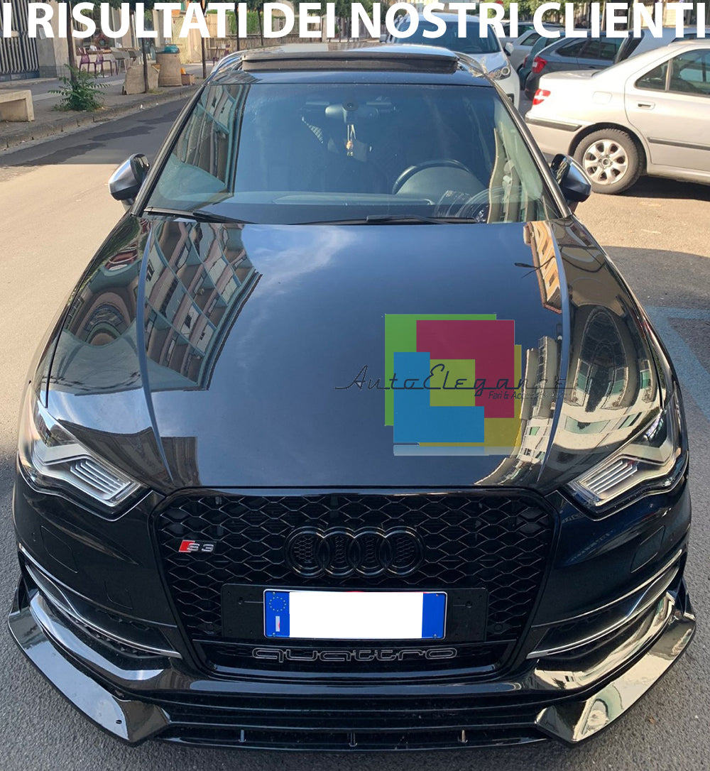 AUDI A3 8V SLINE SOTTO PARAURTI ANTERIORE ABS NERO RS3 S3 SPLITTER LAMA AUTOELEGANCERICAMBI