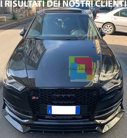 AUDI A3 8V SLINE SOTTO PARAURTI ANTERIORE ABS NERO RS3 S3 SPLITTER LAMA AUTOELEGANCERICAMBI