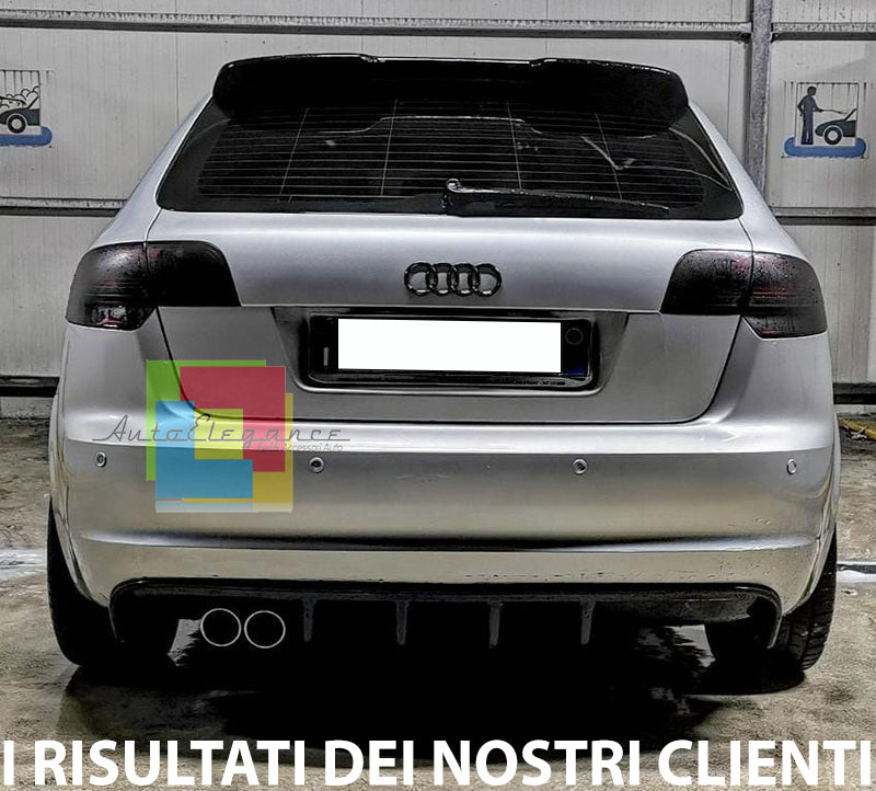 DIFFUSORE POSTERIORE AUDI A3 S3 8P 3 & 5 PORTE 2008-2012 SOTTO PARAURTI RS3 .-1