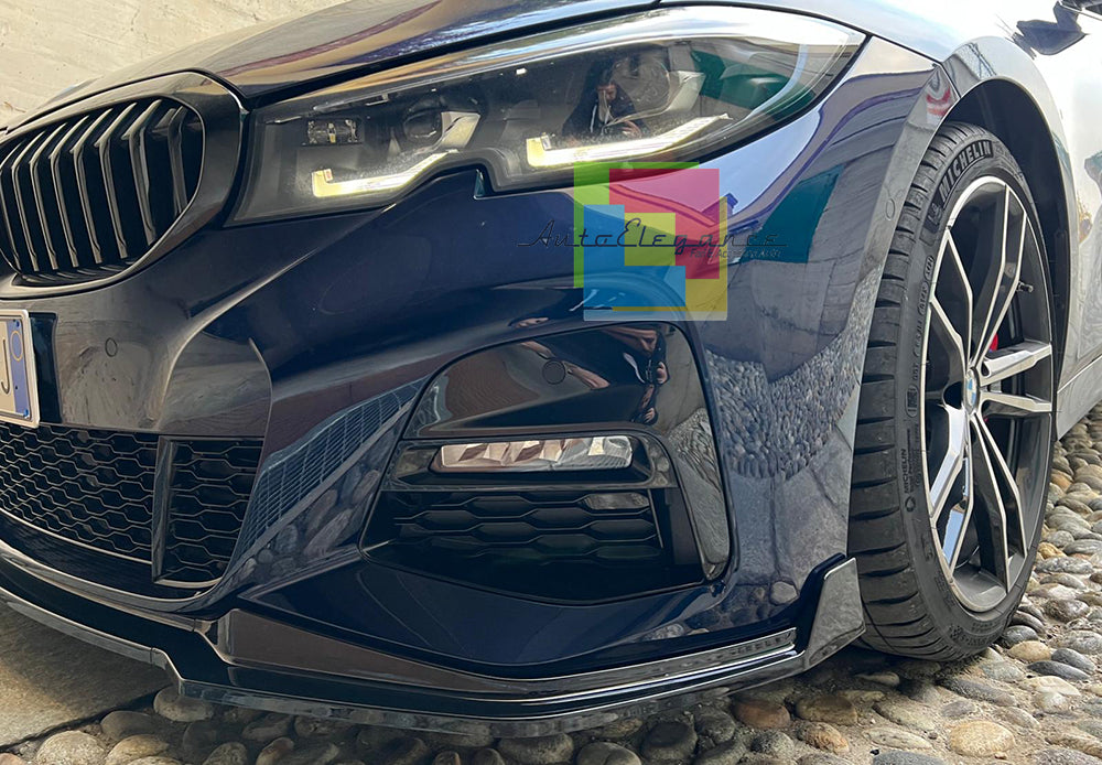 BMW SERIE 3 G20 G21 SPLITTER SOTTO PARAURTI ANTERIORE NERO ABS LAMA M3 LOOK AUTOELEGANCERICAMBI