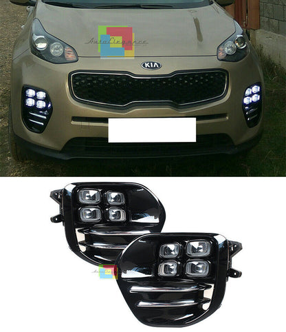 GRIGLIE FENDINEBBIA LUCI DIURNE LED PER KIA SPORTAGE 2015 IN POI CAMBUS DAYTIME