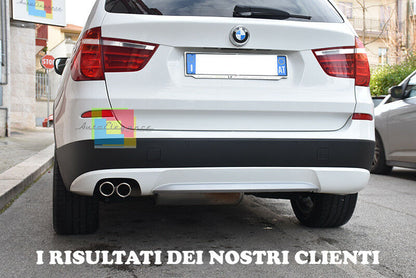 BMW X3 F25 2010 IN POI TERMINALI DI SCARICO ACCIAIO DOPPIO USCITA INOX DESIGN M AUTOELEGANCERICAMBI