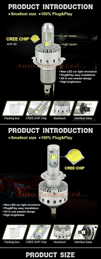 NEW - 2x H8 H9 H11 LOW BEAM HIGH BEAM FOG LIGHTS CREE LED