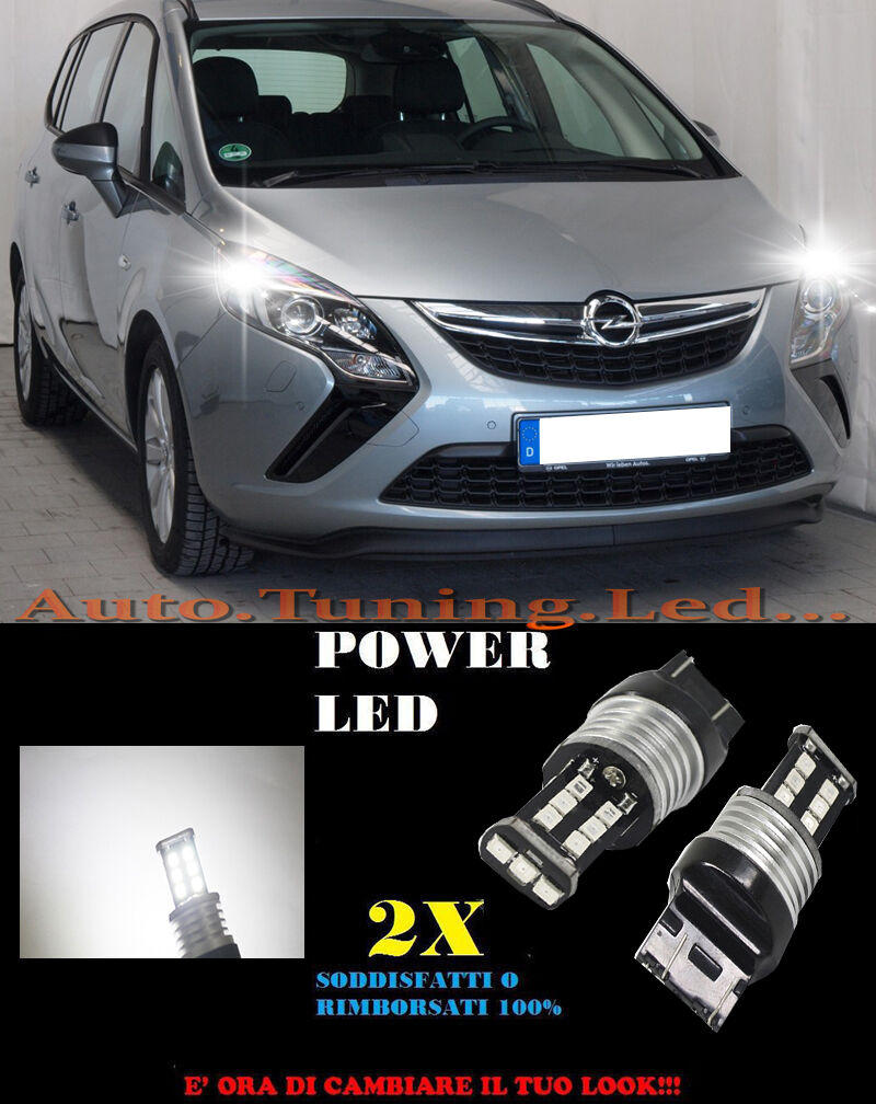 OPEL ZAFIRA C 2011+ LUCI DIURNE T20 A LED COPPIA NO ERROR BIANCO GHIACCIO